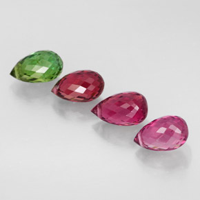 4.76 ct Multicolor Tourmaline Gemstone, Tourmaline Gem in Briolette with Hole Shape for Sale.