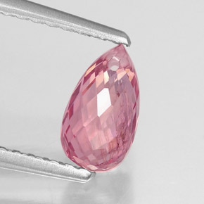 0.92 ct Pink Tourmaline Stone, Natural Tourmaline in Briolette with Hole Shape for Sale