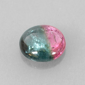 1.46 ct Multicolor Tourmaline Stone, Natural Tourmaline in Round Cabochon Shape for Sale