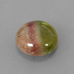 1.86 ct Multicolor Tourmaline Stone, Natural Tourmaline in Round Cabochon Shape for Sale