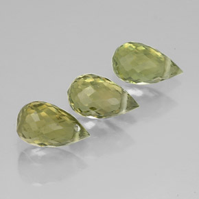 1.68 ctw Green Tourmaline Stones, Natural Tourmaline in Briolette with Hole Shape for Sale