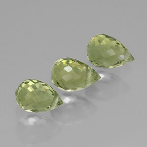 1.04 ct Green Tourmaline Stone, Natural Tourmaline in Briolette with Hole Shape for Sale