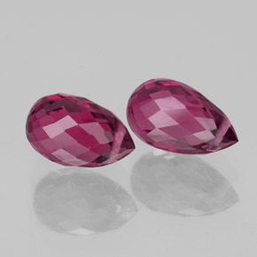 1.85 ct Red Tourmaline Stone, Natural Tourmaline in Briolette with Hole Shape for Sale