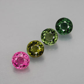 3.35 ct Multicolor Tourmaline Gemstone, Tourmaline Gem in Round Facet Shape for Sale.