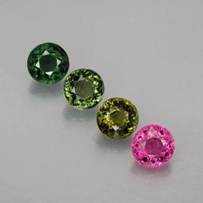3.35 ct Multicolor Tourmaline Stone, Natural Tourmaline in Round Facet Shape for Sale