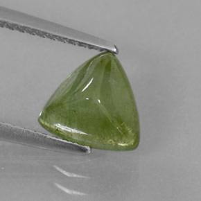 1.84 ct Green Tourmaline Stone, Natural Tourmaline in Trillion Cabochon Shape for Sale