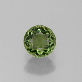0.84 ct Green Tourmaline Gemstone, Tourmaline Gem in Round Facet Shape for Sale.