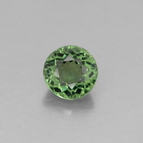 0.69 ct Green Tourmaline Gemstone, Tourmaline Gem in Round Facet Shape for Sale.