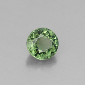 0.69 ct Green Tourmaline Stone, Natural Tourmaline in Round Facet Shape for Sale