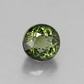 1.30 ct Green Tourmaline Stone, Natural Tourmaline in Round Facet Shape for Sale