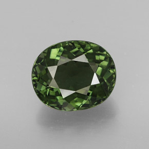 2.05 ct Green Tourmaline Gemstone, Tourmaline Gem in Oval Facet Shape for Sale.