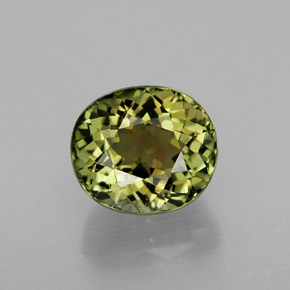 1.98 ct Green Tourmaline Gemstone, Tourmaline Gem in Oval Facet Shape for Sale.