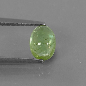 0.99 ct Green Tourmaline Stone, Natural Tourmaline in Oval Cabochon Shape for Sale