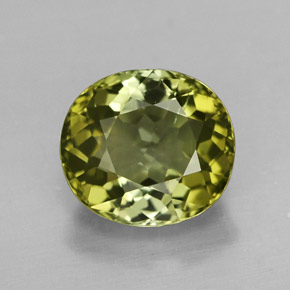 2.46 ct Green Tourmaline Gemstone, Tourmaline Gem in Oval Facet Shape for Sale.