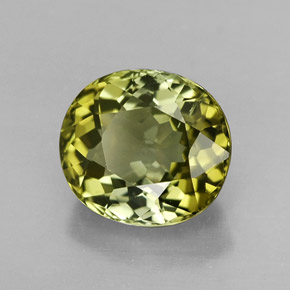 2.46 ct Green Tourmaline Stone, Natural Tourmaline in Oval Facet Shape for Sale