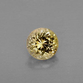0.82 ct Yellow Tourmaline Gemstone, Tourmaline Gem in Round Facet Shape for Sale.