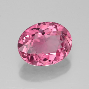 1.46 ct Pink Tourmaline Stone, Natural Tourmaline in Oval Facet Shape for Sale