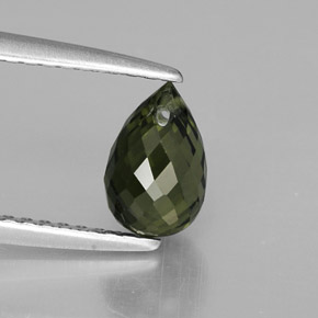 1.14 ct Green Tourmaline Gemstone, Tourmaline Gem in Briolette with Hole Shape for Sale.