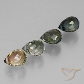 3.77 ctw Multicolor Tourmaline Stones, Natural Tourmaline in Briolette with Hole Shape for Sale