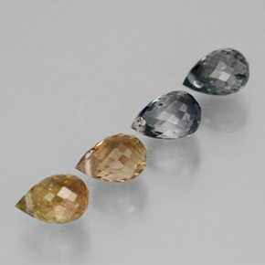 3.54 ctw Multicolor Tourmaline Gemstones, Tourmaline Gems in Briolette with Hole Shape for Sale.