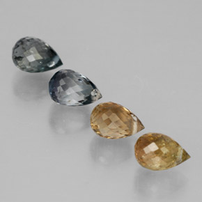 3.54 ctw Multicolor Tourmaline Stones, Natural Tourmaline in Briolette with Hole Shape for Sale