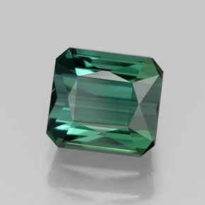 1.56 ct Green Tourmaline Stone, Natural Tourmaline in Octagon / Scissor Cut Shape for Sale