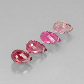 3.55 ct Multicolor Tourmaline Gemstone, Tourmaline Gem in Briolette with Hole Shape for Sale.