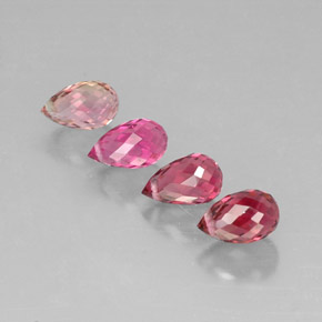 3.55 ct Multicolor Tourmaline Stone, Natural Tourmaline in Briolette with Hole Shape for Sale