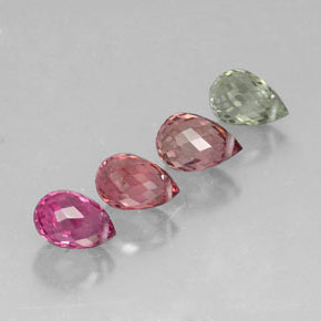 3.80 ct Multicolor Tourmaline Stone, Natural Tourmaline in Briolette with Hole Shape for Sale