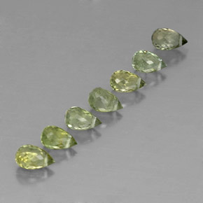 2.89 ctw Green Tourmaline Stones, Natural Tourmaline in Briolette with Hole Shape for Sale