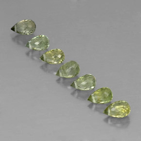 Tourmaline Gemstones in 5.4 x 3.3 mm Size for Sale, Tourmaline Stones in Pale Lime Green  Color