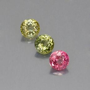 1.45 ct Multicolor Tourmaline Gemstone, Tourmaline Gem in Round Facet Shape for Sale.