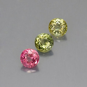 1.45 ct Multicolor Tourmaline Stone, Natural Tourmaline in Round Facet Shape for Sale