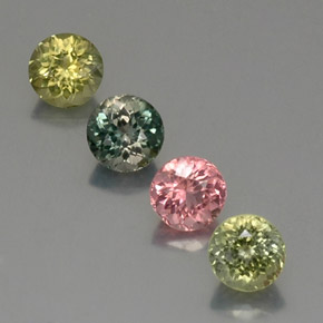 2.46 ct Multicolor Tourmaline Gemstone, Tourmaline Gem in Round Facet Shape for Sale.