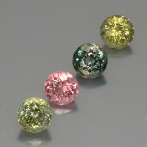 2.46 ct Multicolor Tourmaline Stone, Natural Tourmaline in Round Facet Shape for Sale