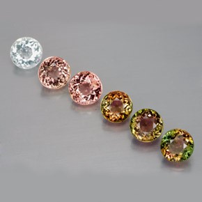 4.66 ct Multicolor Tourmaline Gemstone, Tourmaline Gem in Round Facet Shape for Sale.