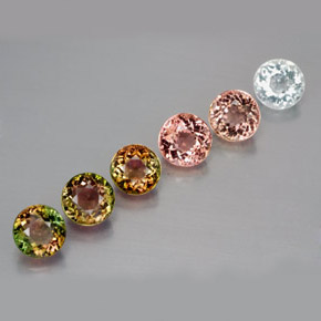 4.66 ct Multicolor Tourmaline Stone, Natural Tourmaline in Round Facet Shape for Sale