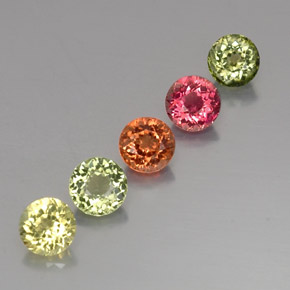 3.15 ct Multicolor Tourmaline Stone, Natural Tourmaline in Round Facet Shape for Sale