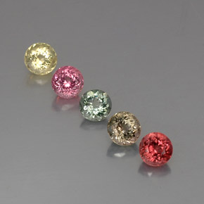 3.37 ct Multicolor Tourmaline Gemstone, Tourmaline Gem in Round Facet Shape for Sale.