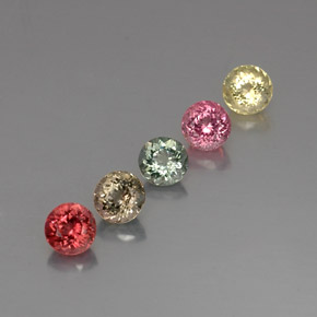 3.37 ct Multicolor Tourmaline Stone, Natural Tourmaline in Round Facet Shape for Sale