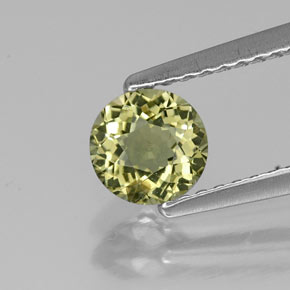 0.65 ct Green Tourmaline Gemstone, Tourmaline Gem in Round Facet Shape for Sale.