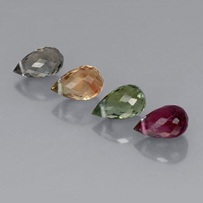 2.82 ct Multicolor Tourmaline Gemstone, Tourmaline Gem in Briolette with Hole Shape for Sale.
