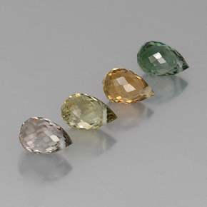 2.38 ctw Multicolor Tourmaline Stones, Natural Tourmaline in Briolette with Hole Shape for Sale
