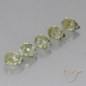 2.48 ctw Green Tourmaline Stones, Natural Tourmaline in Briolette with Hole Shape for Sale