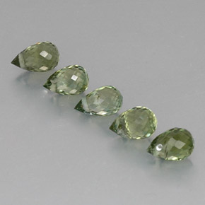 Verde claro Turmalina Gema - 0.5ct Corte Briolette con Agujero (ID: 326382)