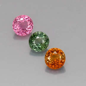 1.27 ct Multicolor Tourmaline Gemstone, Tourmaline Gem in Round Facet Shape for Sale.