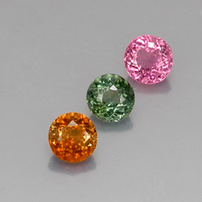 1.27 ct Multicolor Tourmaline Stone, Natural Tourmaline in Round Facet Shape for Sale