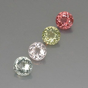 2.26 ct Multicolor Tourmaline Stone, Natural Tourmaline in Round Facet Shape for Sale