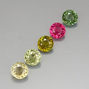 2.08 ct Multicolor Tourmaline Stone, Natural Tourmaline in Round Facet Shape for Sale