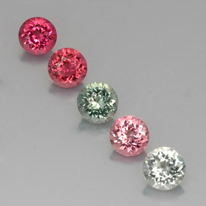 3.16 ct Multicolor Tourmaline Gemstone, Tourmaline Gem in Round Facet Shape for Sale.